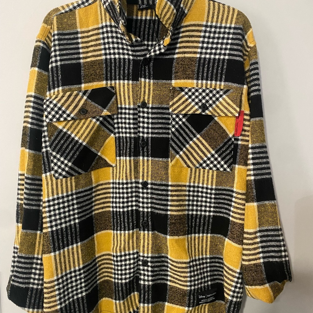 Disney Mickey Mouse flannel overshirt
 Yellow and Black Plaid Shirt